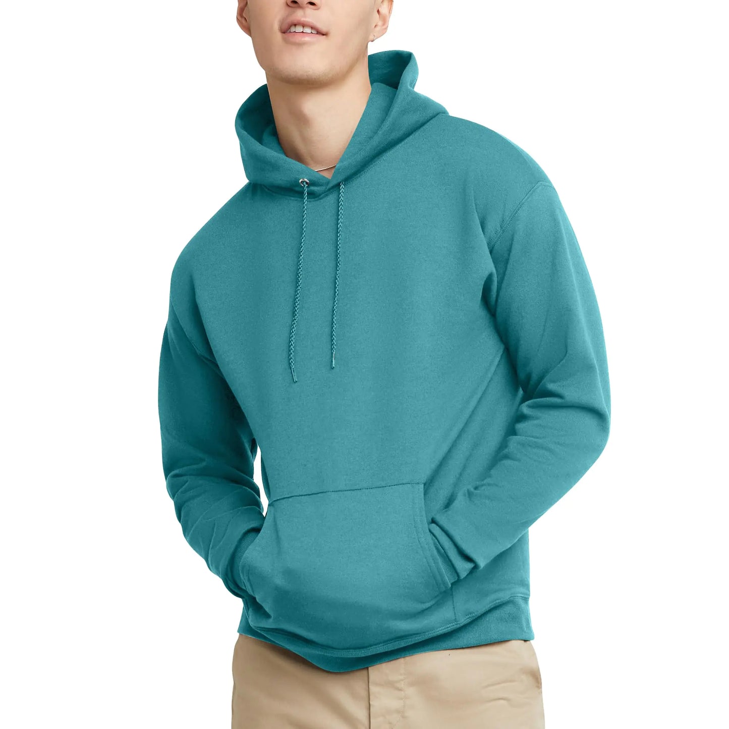 Hanes Men's Hoodie, EcoSmart Fleece Hoodie, Hooded Sweatshirt for Men Small Orange