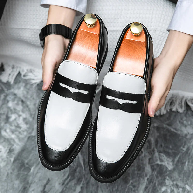 British-Korean Leather Slip-Ons