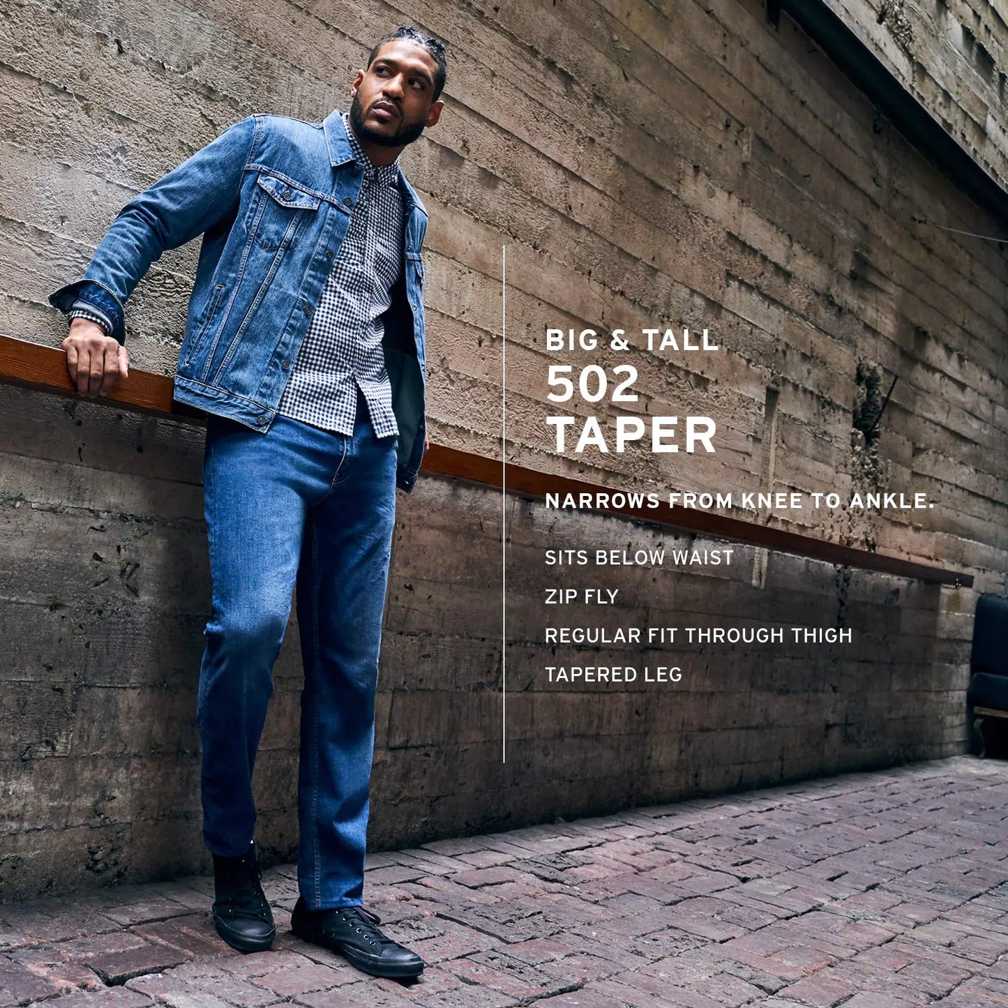 Levi's Men's 502 Taper Fit Jeans (Also Available in Big & Tall) 58W x 32L True Chino - Bull Denim - Stretch