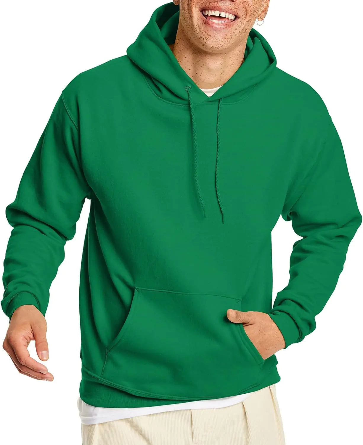 Hanes Men's Hoodie, EcoSmart Fleece Hoodie, Hooded Sweatshirt for Men Small Orange