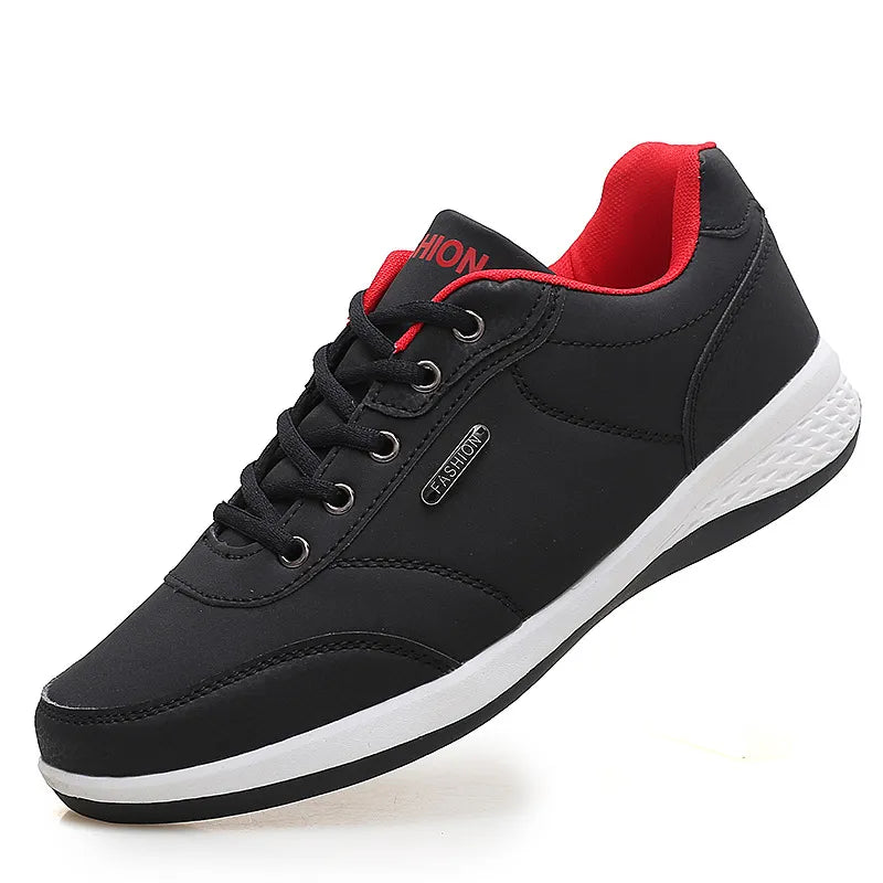 Lace-Up Microfiber Leather Men’s Sneakers