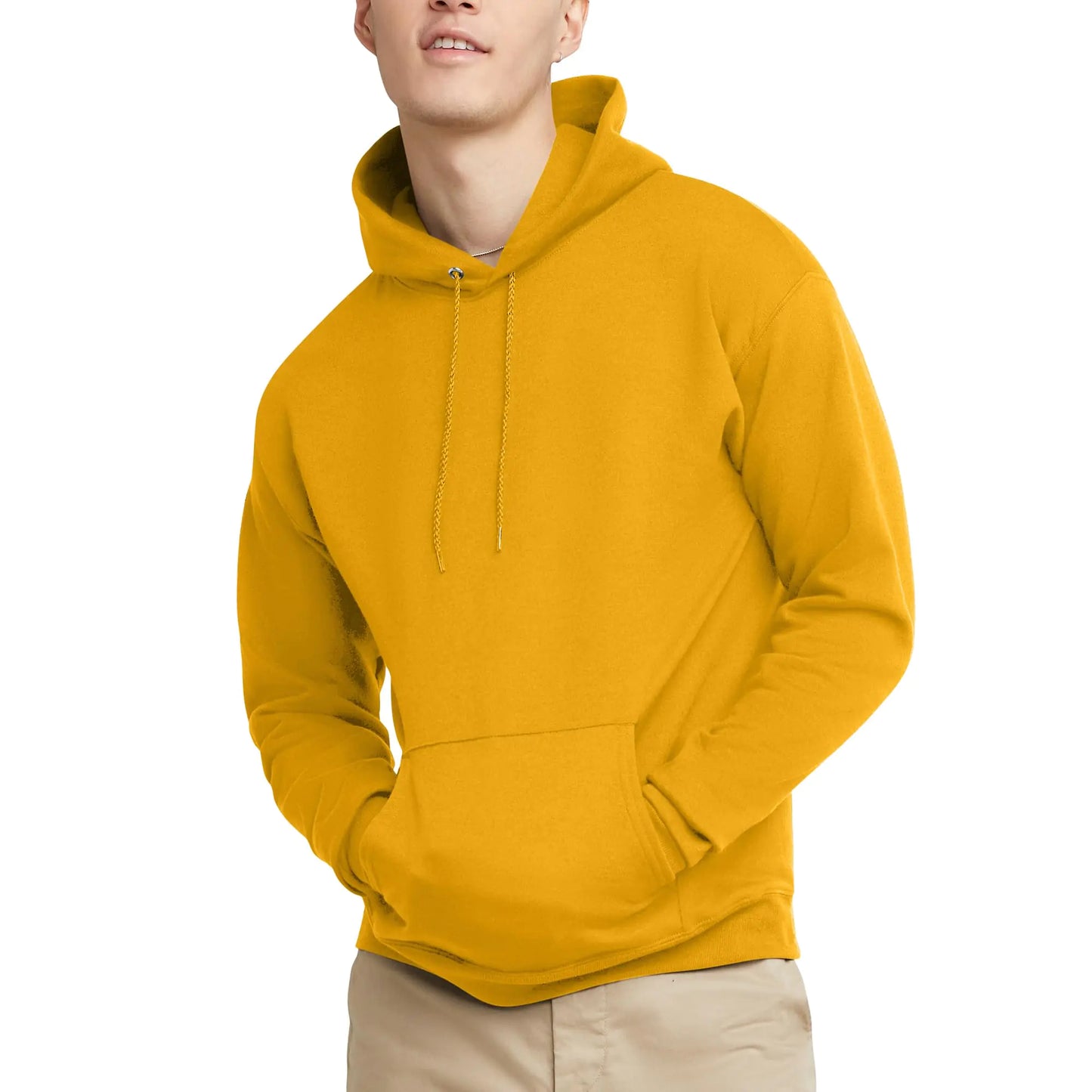 Hanes Men's Hoodie, EcoSmart Fleece Hoodie, Hooded Sweatshirt for Men Small Orange