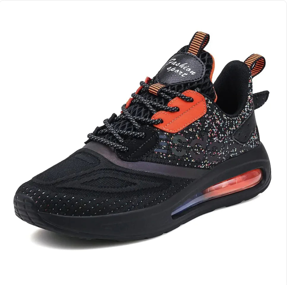 Men's Gradient Air Cushion Sneakers with 3D Fly-Weave Design