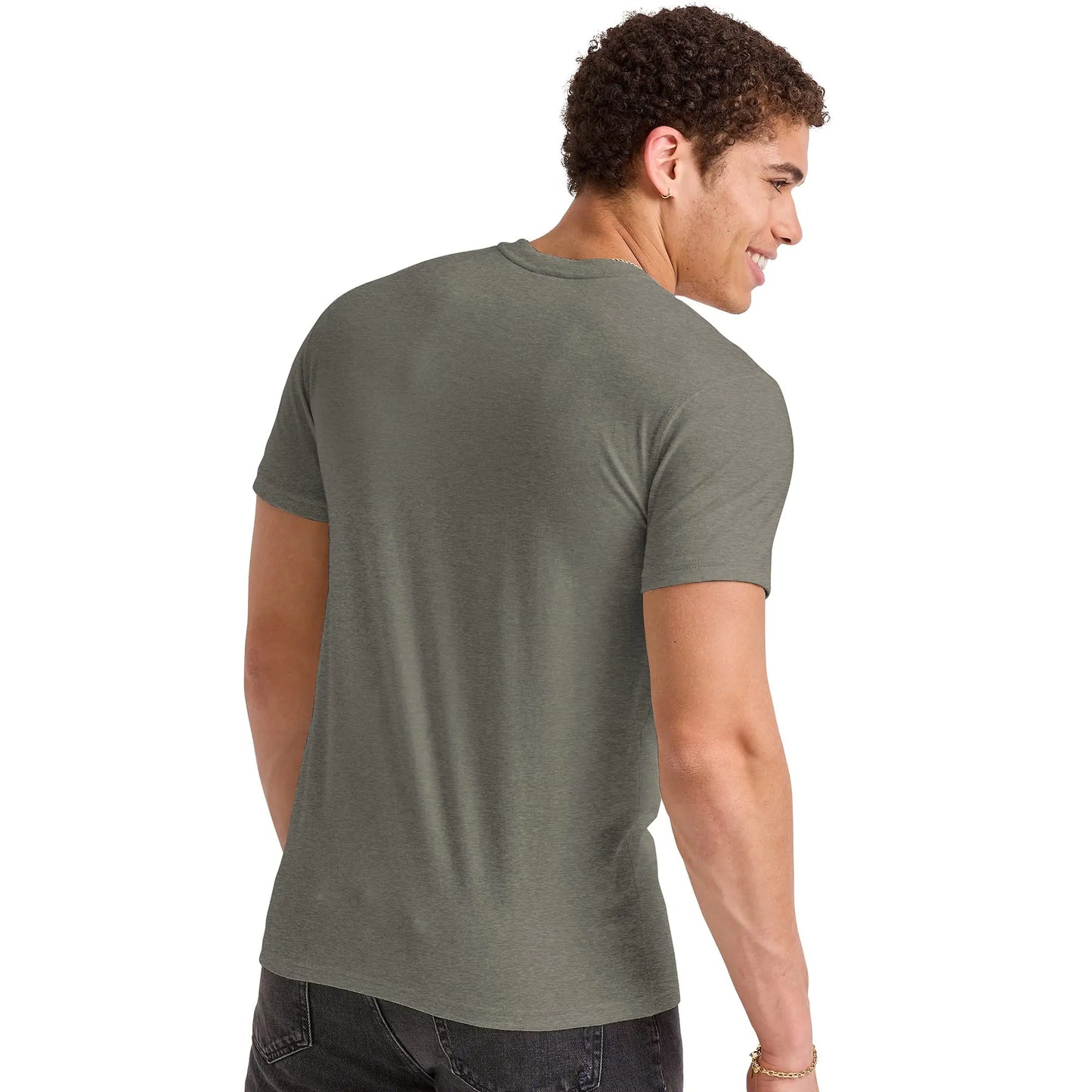 Hanes mens Originals Lightweight Tri-Blend Crewneck T-Shirts Medium Pebblestone Heather