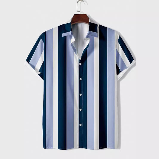 Fashion Striped Printed Men's Casual Shirt