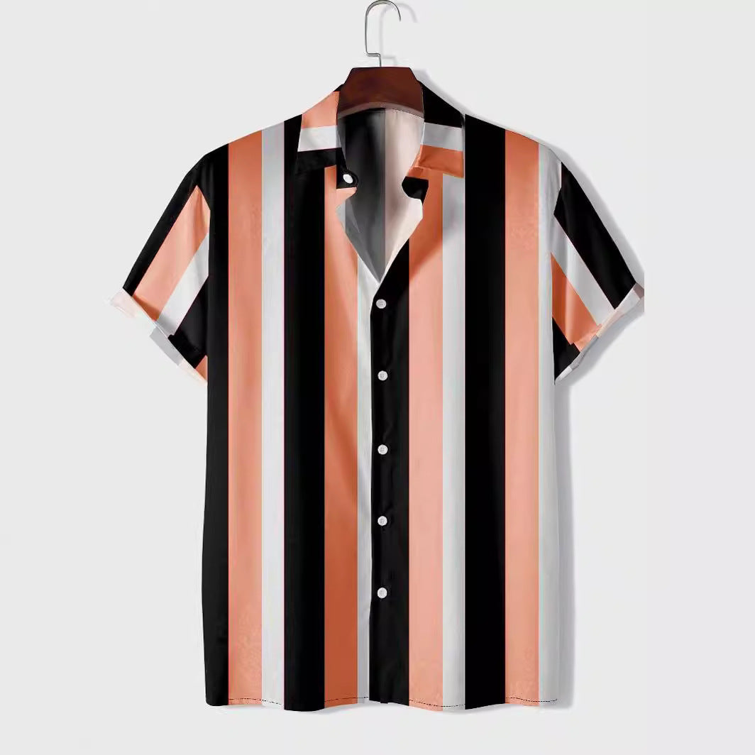 Fashion Striped Printed Men's Casual Shirt