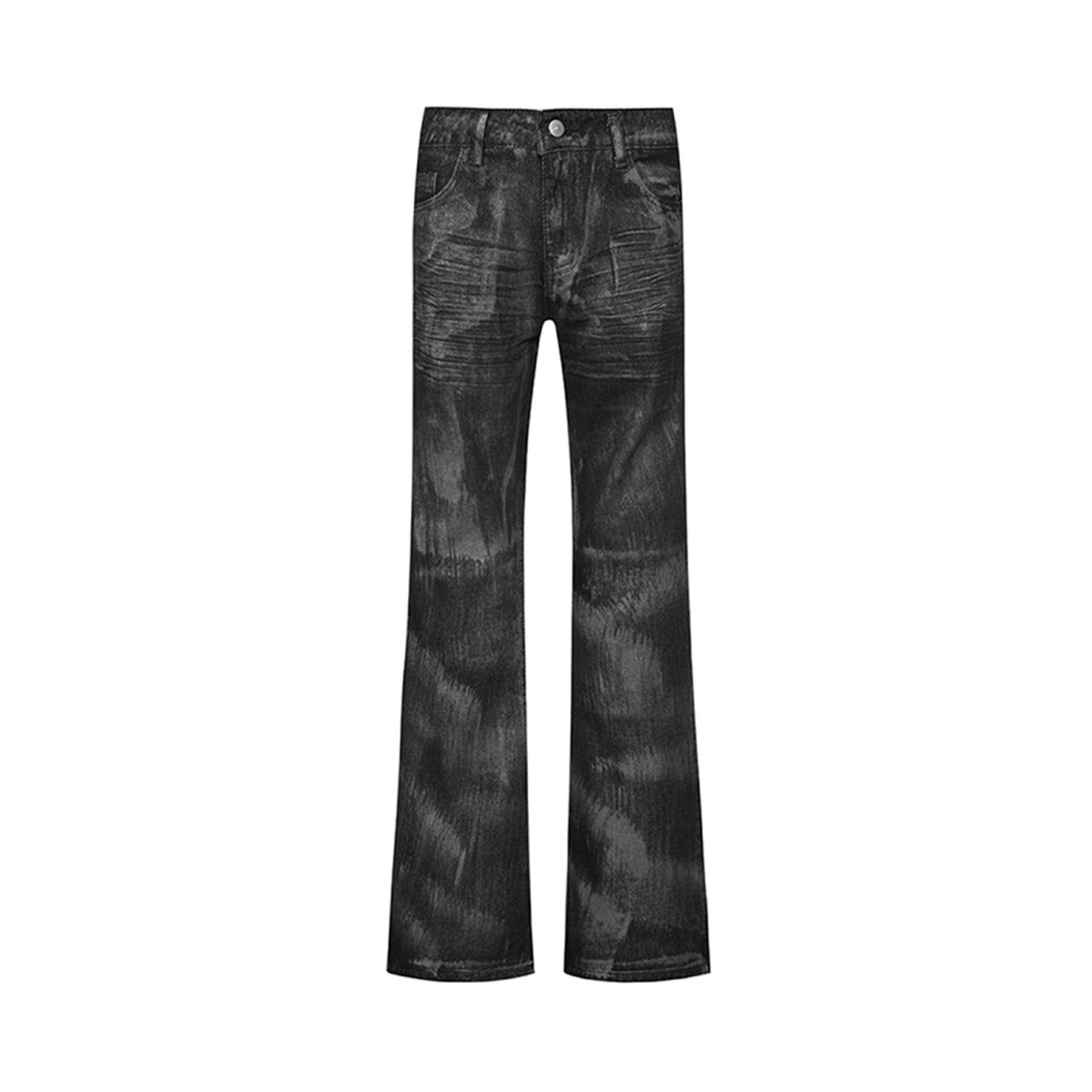 Retro Heavy Wax-coated Dirty Dyed Straight Loose Jeans