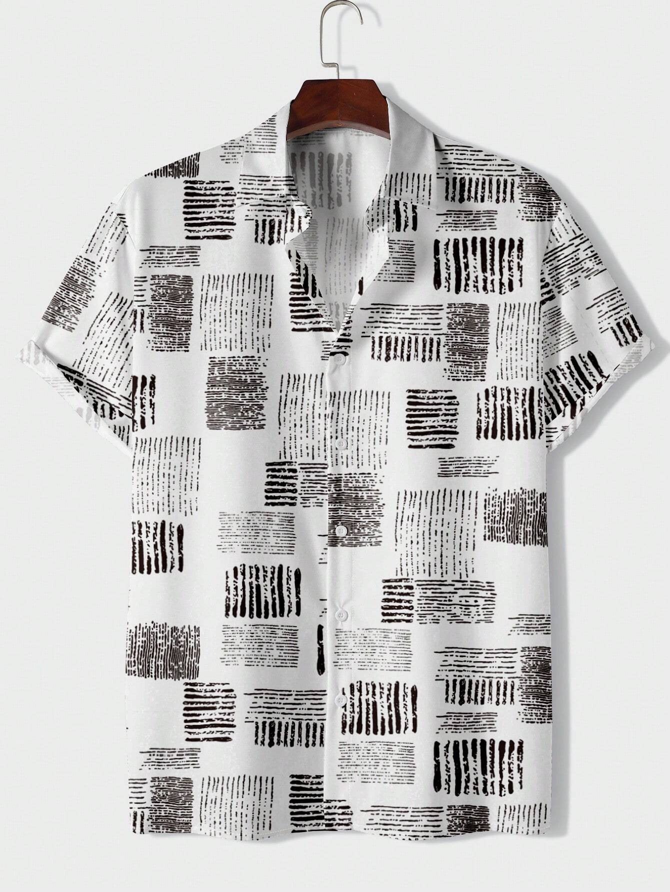 Fashion Striped Printed Men's Casual Shirt