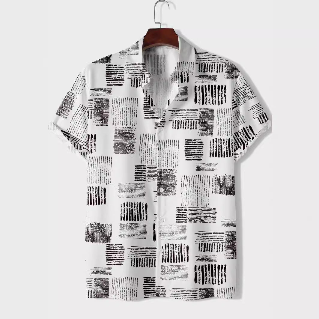 Fashion Striped Printed Men's Casual Shirt