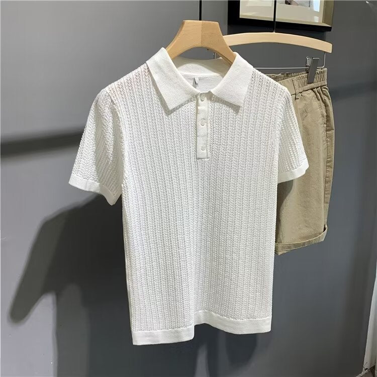 Summer New All-matching Lapel T-shirt Men