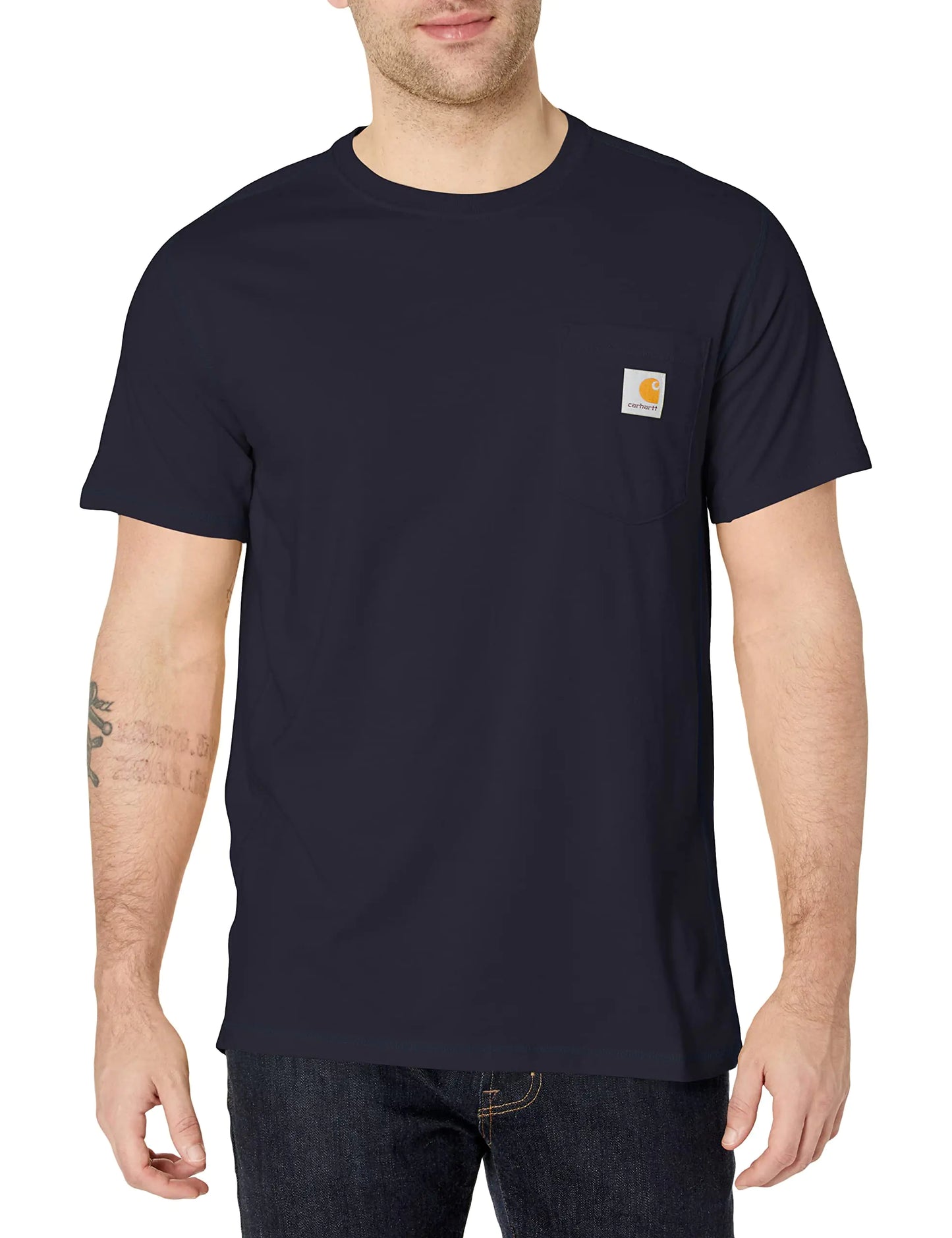 Mens Force Relaxed Fit Midweight ShortSleeve Pocket TShirt XX-Large Tall Navy