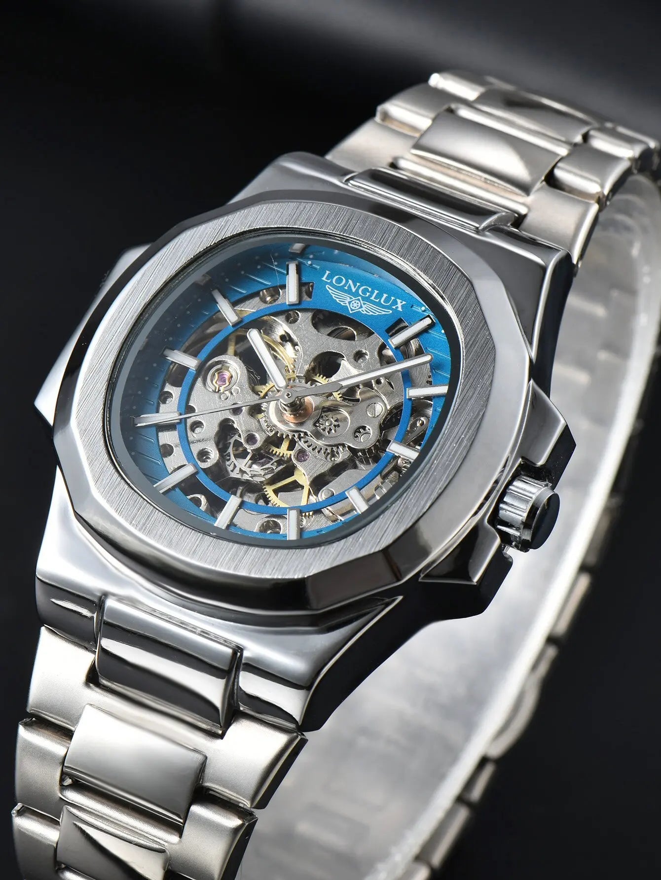 KASHIFI automatic man watch  luxury wholesale mechanical wristwatches stainless steel skeleton waterproof  mens watch men gift