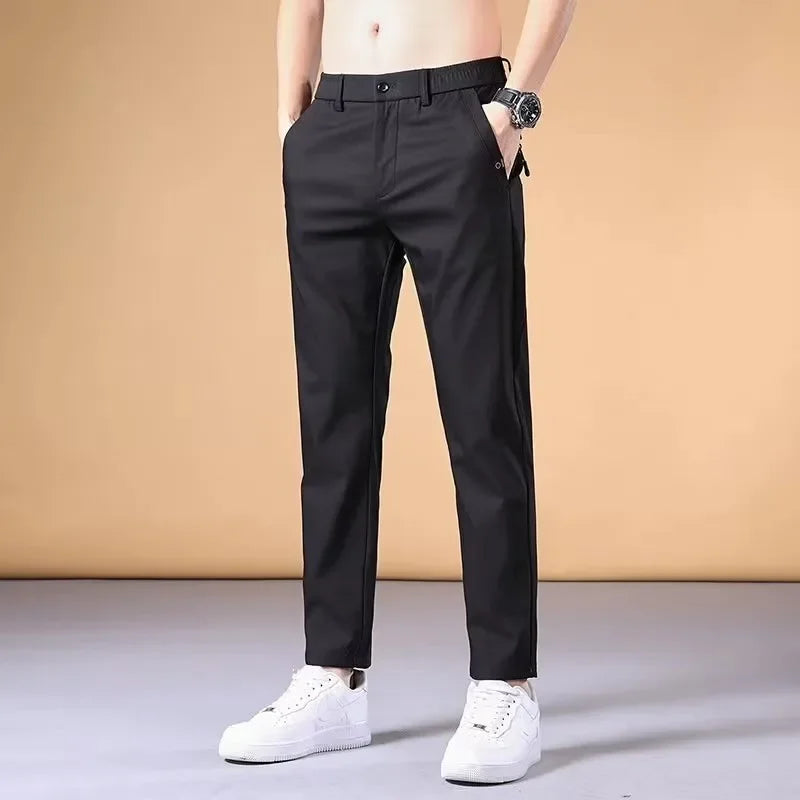 Summer Thin Casual Pants for Men - Loose Fit Full Length Korean Fashion Trousers for Four Seasons