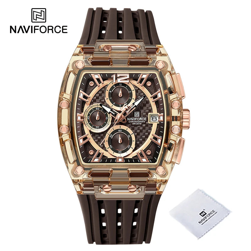 New NAVIFORCE Men's Quartz Multifunction Watches Fashion Sports Chronograph