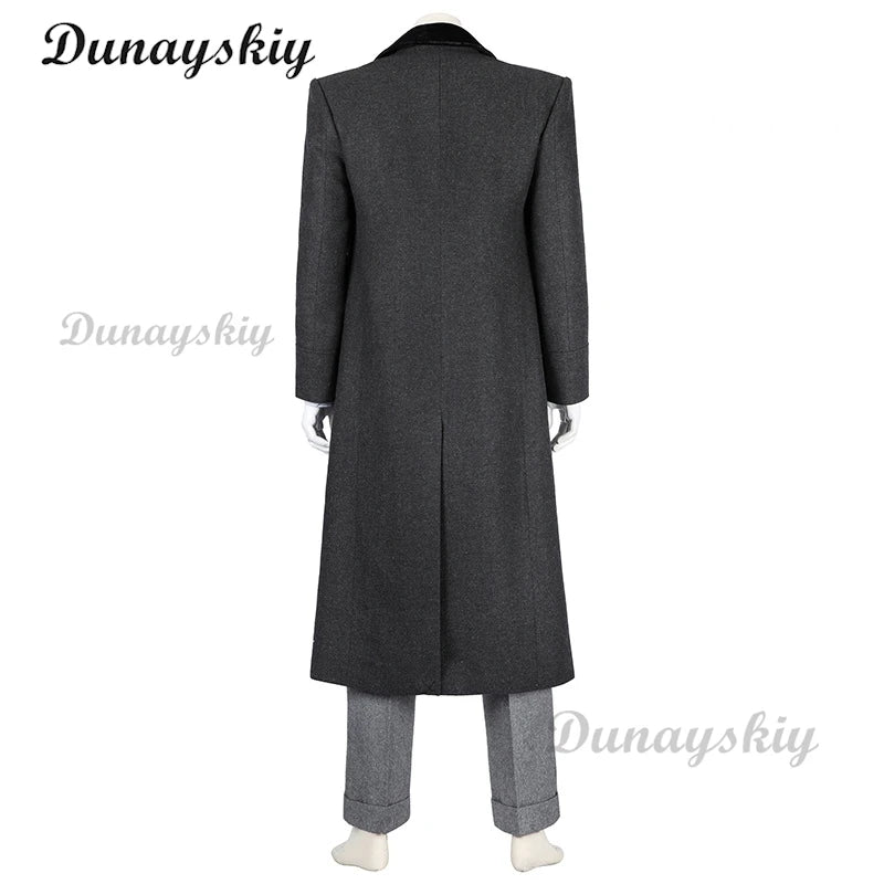 Tommy Shelby Cosplay Costume Hats Man Peaky 6 Long Trench Coat Suit Outfit Full Set Retro British Newsboy Cap Gatsby Octagonal