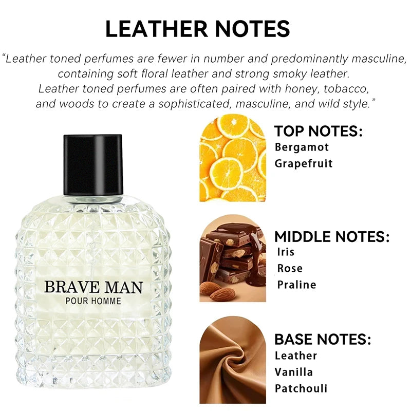 100ML Brave Man Wolf Smoke Perfume Charming Cologne Long-Lasting Fragrance Tender Woody Scent Floral Oriental Note Eau De Parfum