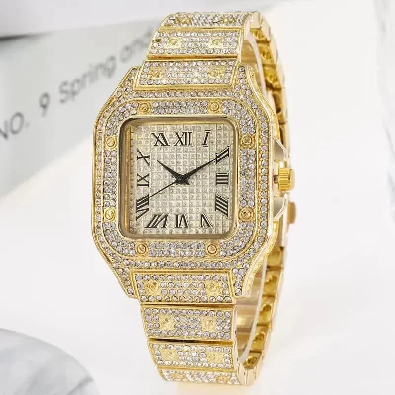 Luxury Diamond Men Women Watches Gold Watch Ladies Wrist Watch Luxury