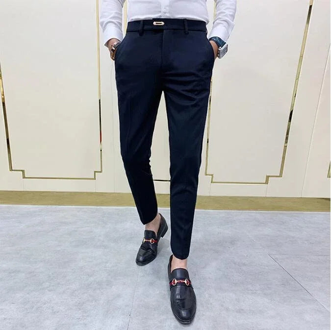 Spring and Autumn Men's Pants Fashion Korean Slim Men's Casual Ankle Pants Streetwear Men's Pants Men's Black Grey