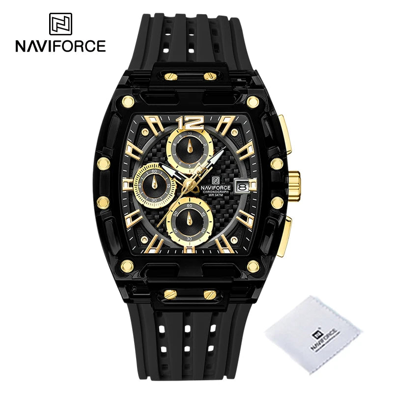 New NAVIFORCE Men's Quartz Multifunction Watches Fashion Sports Chronograph