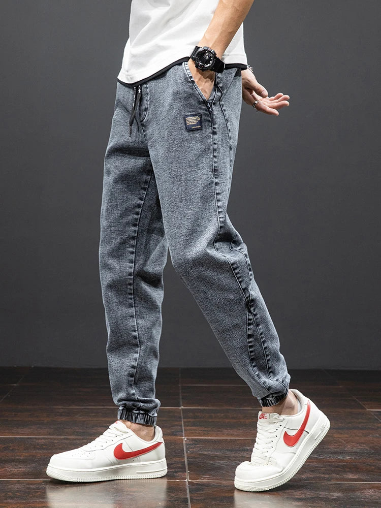 Spring Summer Black Blue Cargo Jeans Men Streetwear Denim Jogger Pants Men