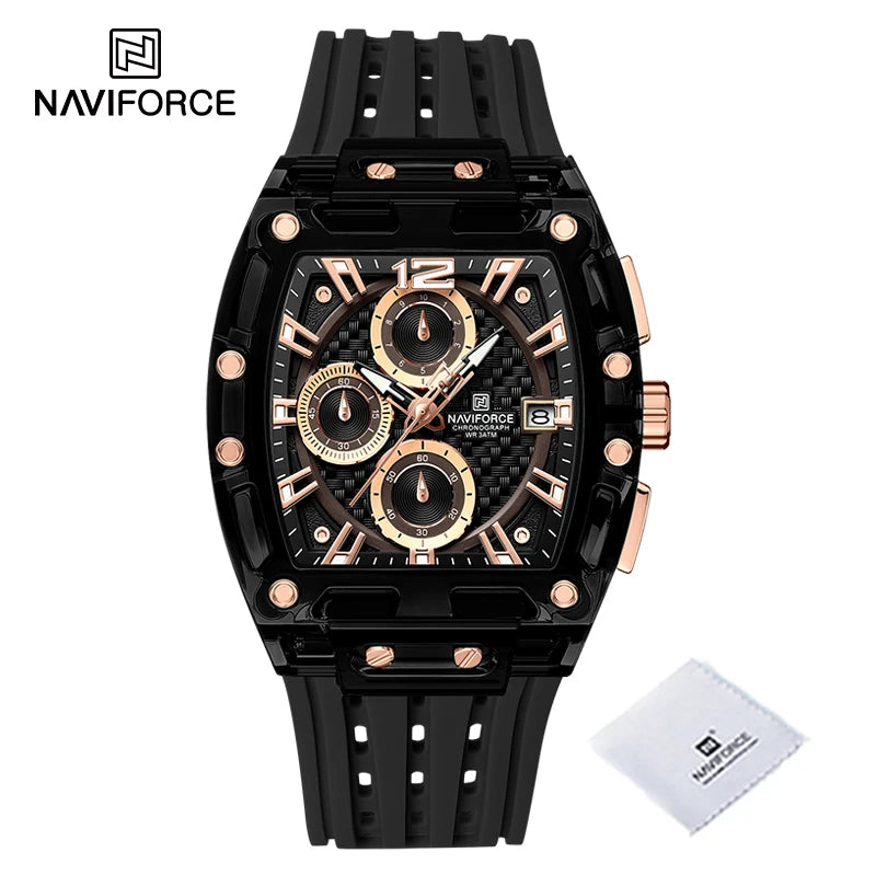 New NAVIFORCE Men's Quartz Multifunction Watches Fashion Sports Chronograph