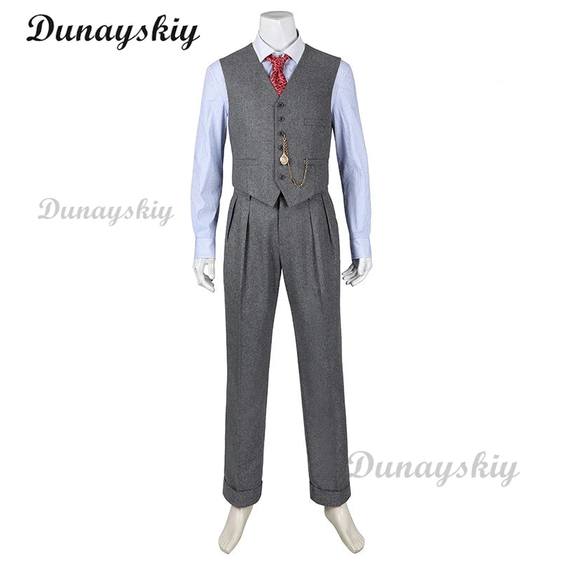 Tommy Shelby Cosplay Costume Hats Man Peaky 6 Long Trench Coat Suit Outfit Full Set Retro British Newsboy Cap Gatsby Octagonal