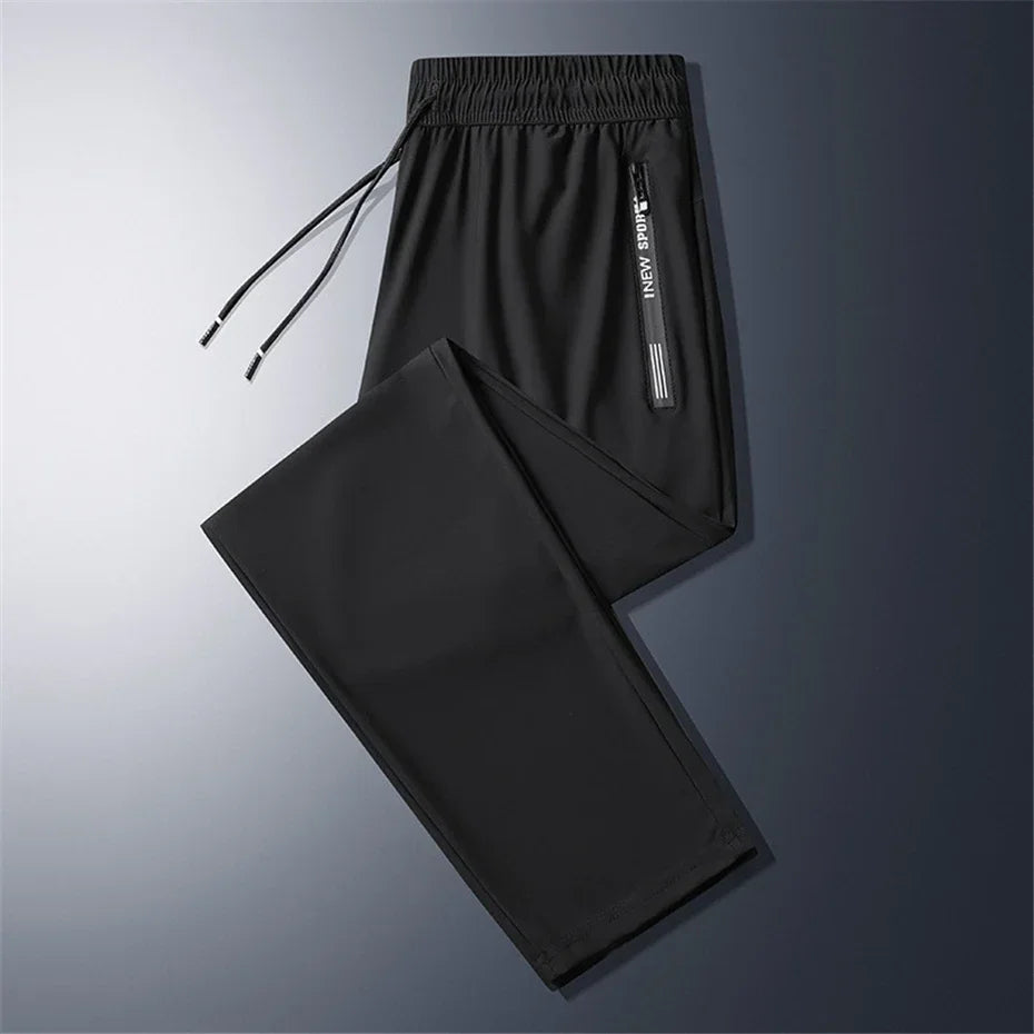 Summer Cool Pants Men 8XL Plus Szie Sweatpants Fashion Casual Stretch Pants Male Big Size 7XL 8XL Summer Trousers Black Grey