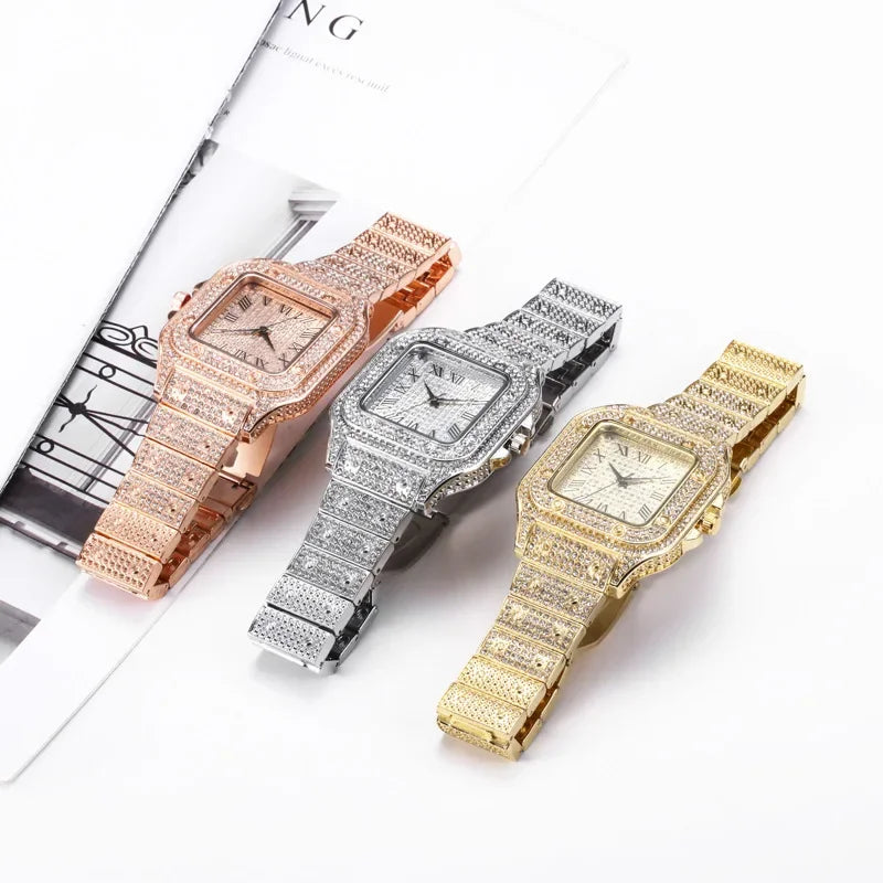 Luxury Diamond Men Women Watches Gold Watch Ladies Wrist Watch Luxury