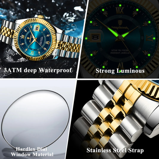 KASHIFI Luxury Sport Wrist Watch For Man Waterproof Luminous Date Men Watch Quartz Stainless Steel Men's Watches Male Reloj+box