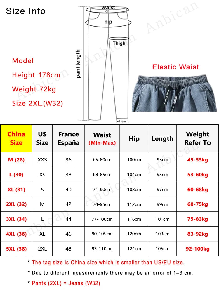 Spring Summer Black Blue Cargo Jeans Men Streetwear Denim Jogger Pants Men