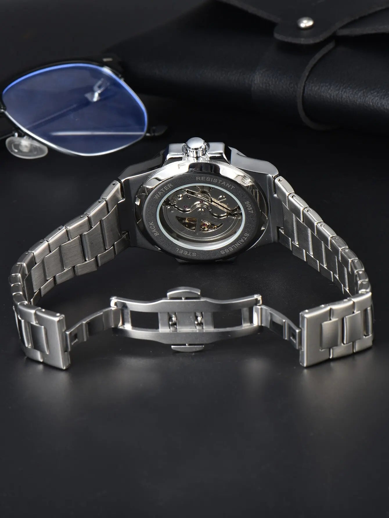 KASHIFI automatic man watch  luxury wholesale mechanical wristwatches stainless steel skeleton waterproof  mens watch men gift