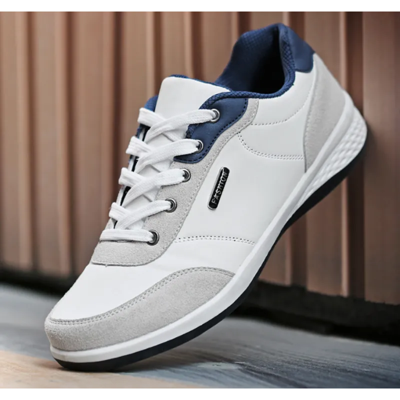 Lace-Up Microfiber Leather Men’s Sneakers