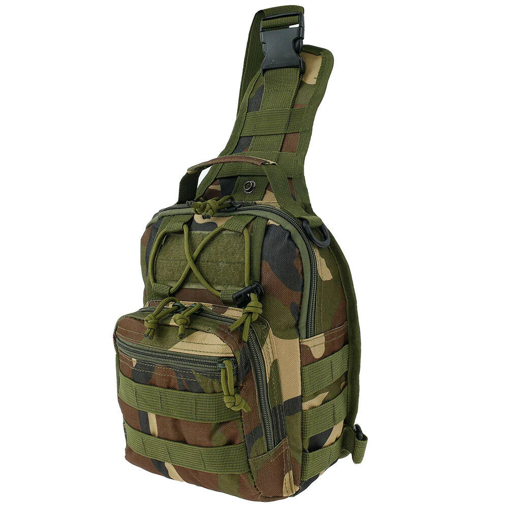 Mens Backpack Tactical Sling Shoulder Bag Molle Travel Chest Pack Outdoor Hiking