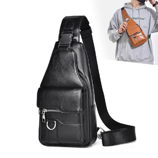 Men Cross Body Bag Sling Backpack Fashion Retro Travel Male Side