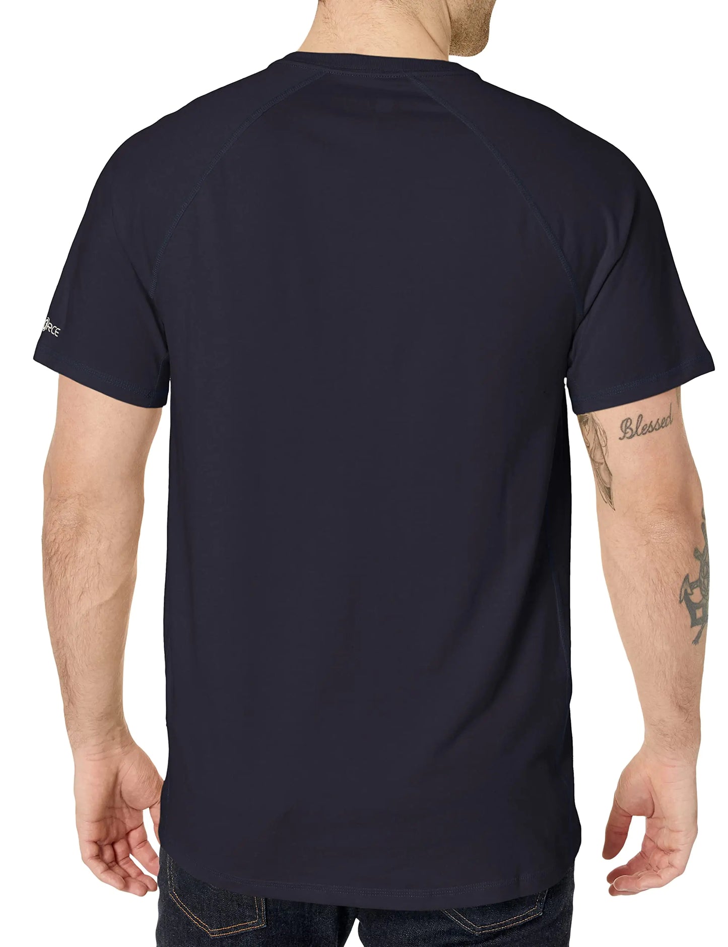 Mens Force Relaxed Fit Midweight ShortSleeve Pocket TShirt XX-Large Tall Navy