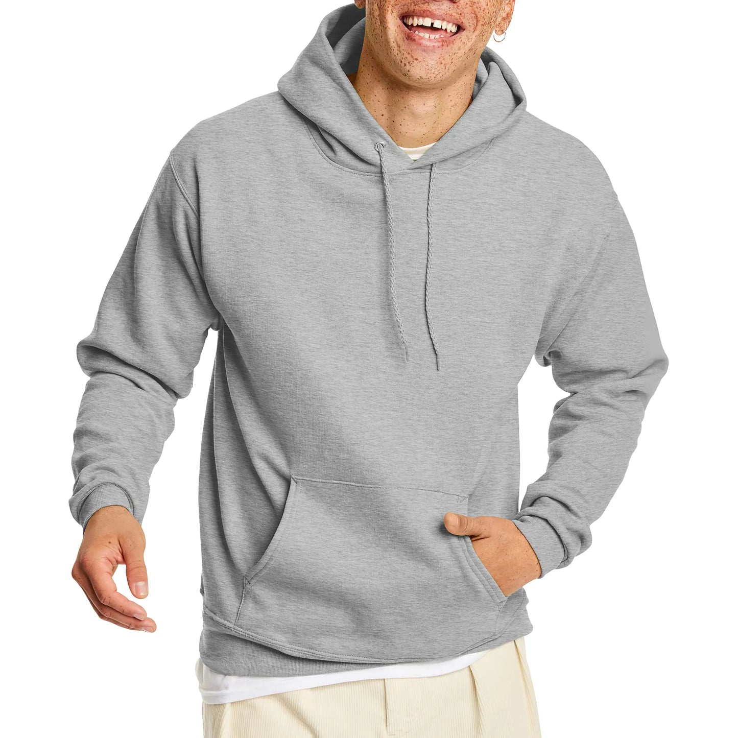 Hanes Men's Hoodie, EcoSmart Fleece Hoodie, Hooded Sweatshirt for Men Small Orange