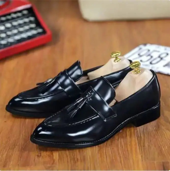 Men's Champagne Trendy Casual Leather Shoes