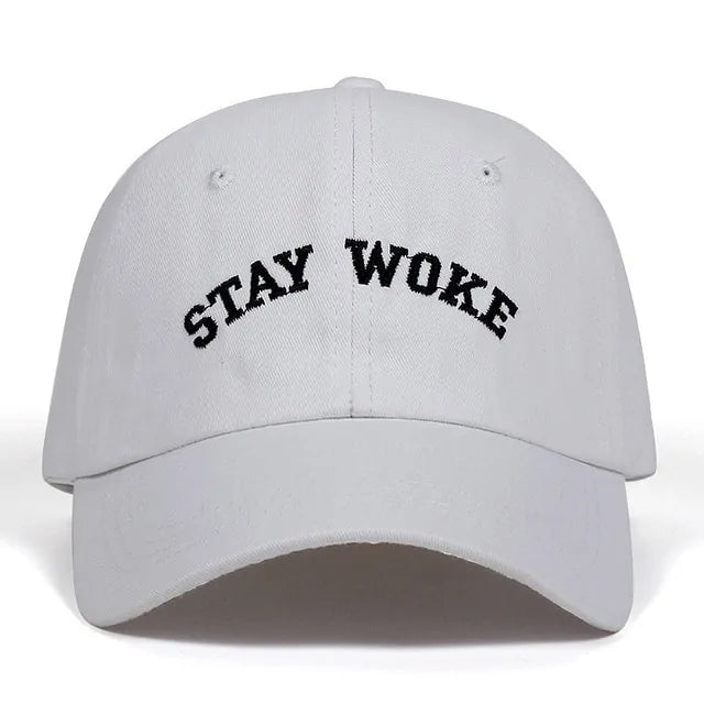 Stay Woke Embroidery Unstructured Dad Hat