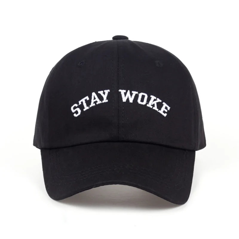 Stay Woke Embroidery Unstructured Dad Hat