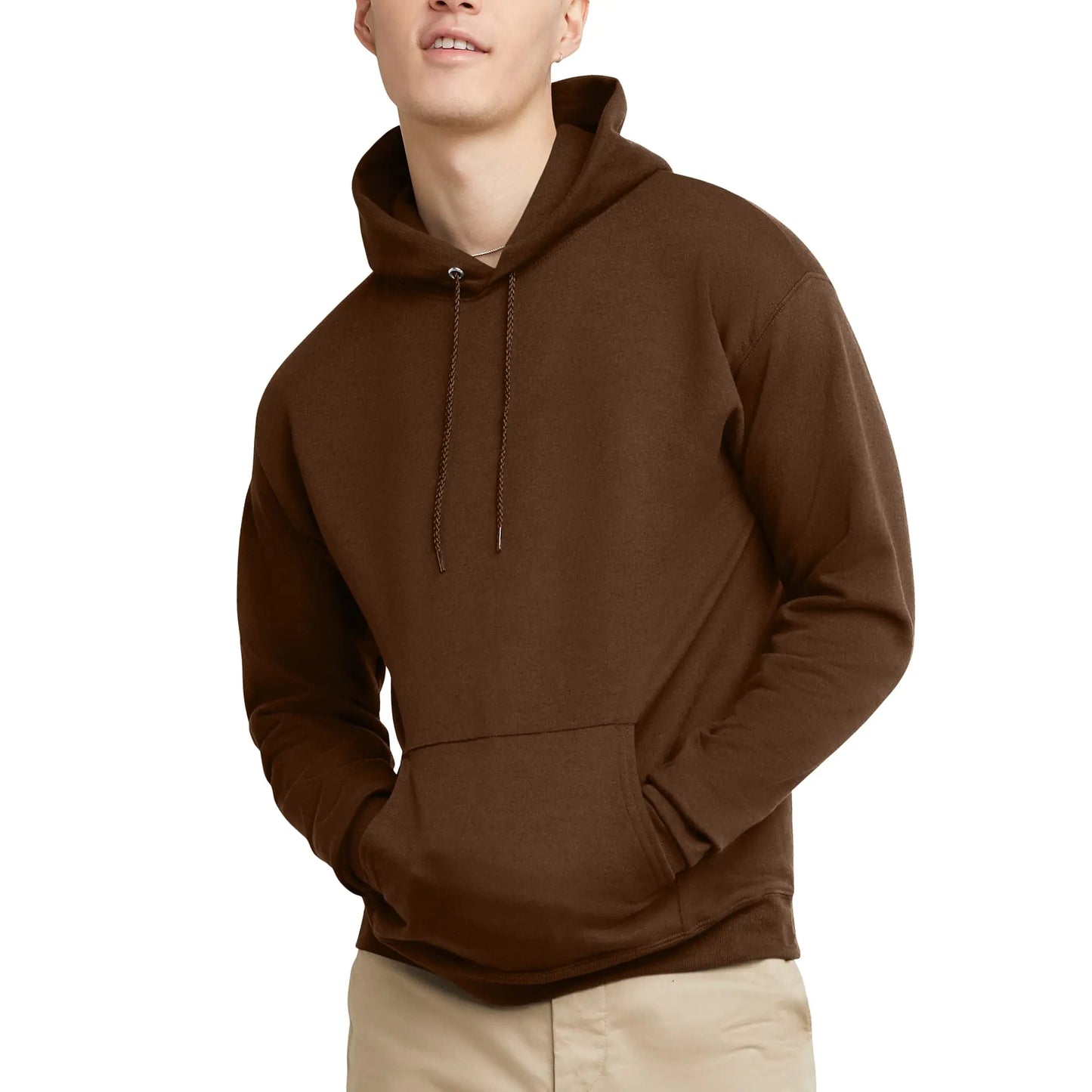 Hanes Men's Hoodie, EcoSmart Fleece Hoodie, Hooded Sweatshirt for Men Small Orange