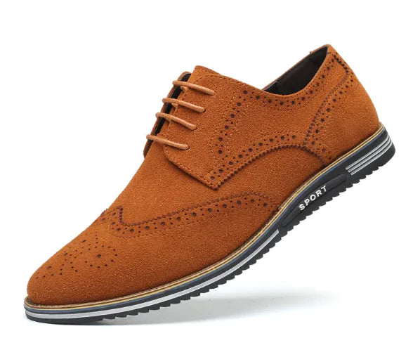 Frosted Low-Top Suede Leather British Men's Shoes