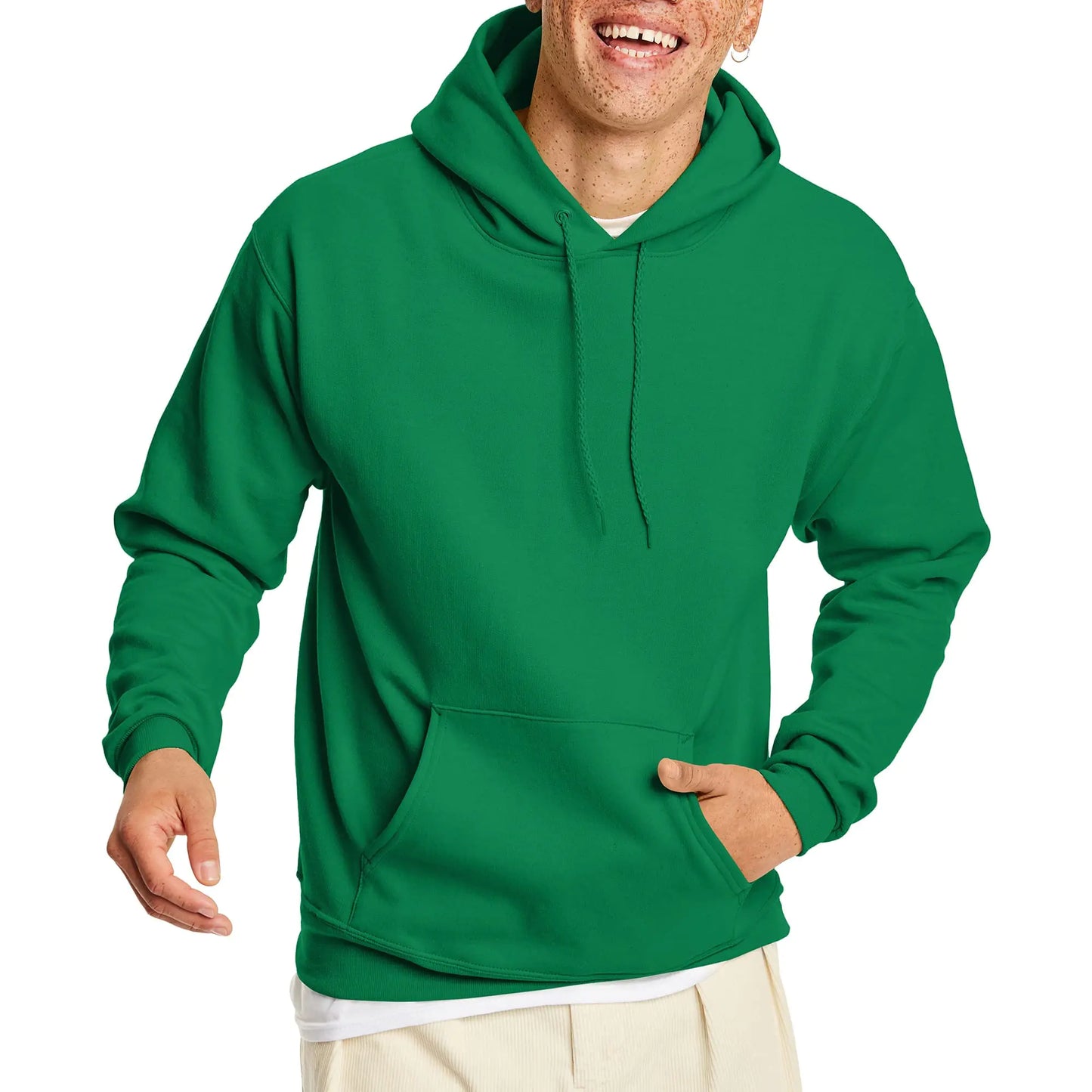 Hanes Men's Hoodie, EcoSmart Fleece Hoodie, Hooded Sweatshirt for Men Small Orange