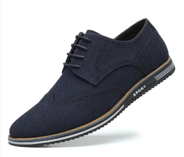 Frosted Low-Top Suede Leather British Men's Shoes