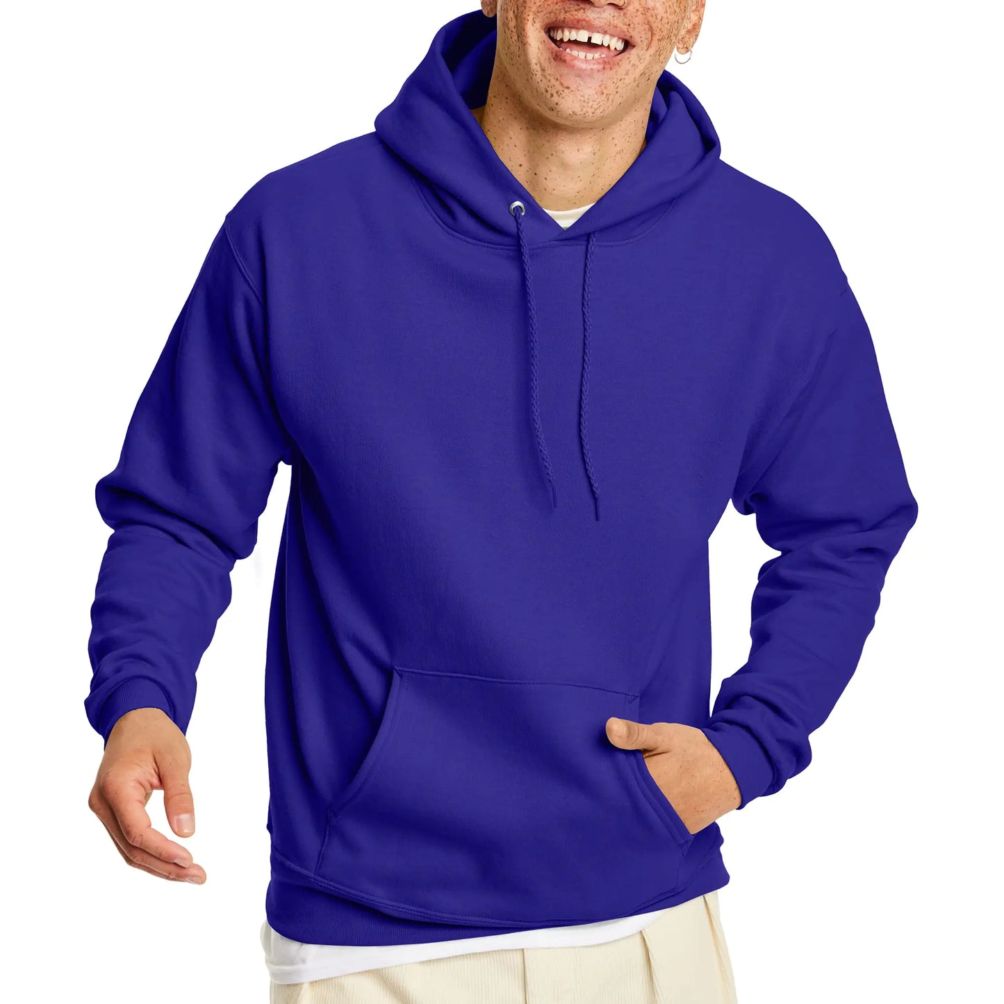 Hanes Men's Hoodie, EcoSmart Fleece Hoodie, Hooded Sweatshirt for Men Small Orange